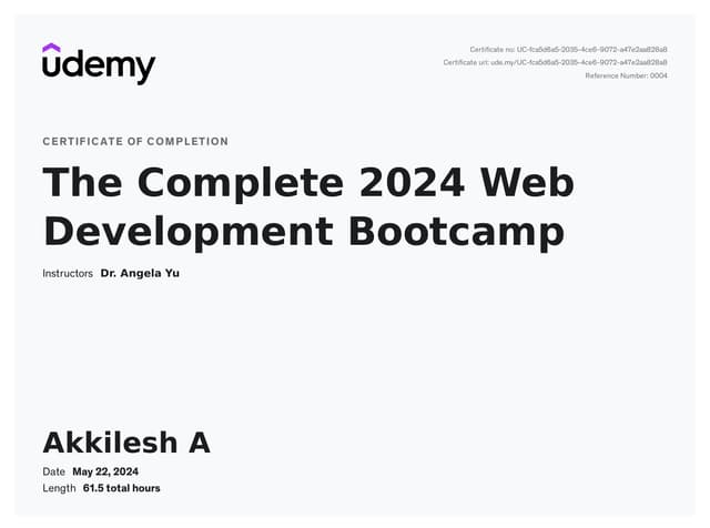 Web Dev Bootcamp